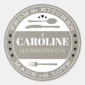 ラブフードギフトステッカーで作られたグレークラフト ラウンドシール (正面)