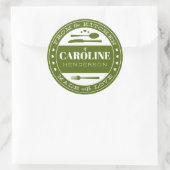 ラブフードギフトステッカーで作られた森の緑 ラウンドシール (バッグ)