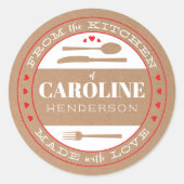 ラブフードギフトステッカー付きクラフト ラウンドシール (正面)