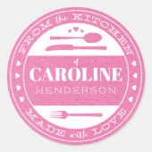 ラブフードギフトステッカー付きピンククラフト ラウンドシール (正面)