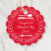 ラブフードギフトメッセージカードで作った赤 フェイバータグ (正面)