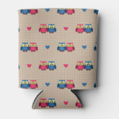 ラブフール付きパターンをチェック 缶クーラー (正面)