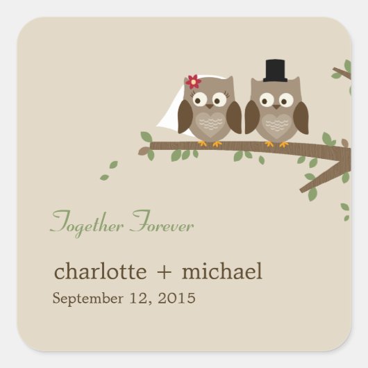 ラブフール好意ステッカー スクエアシール (正面)