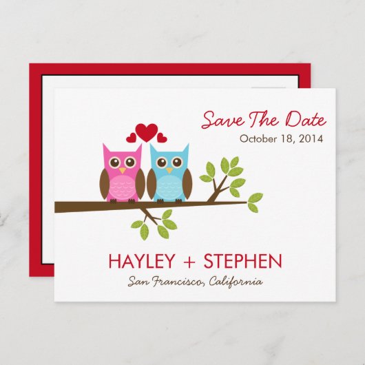 ラブフール日付カードを保存 案内ポストカード (正面/裏面)