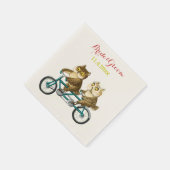 ラブフール自転車タンデムウォーター色 スタンダードカクテルナプキン (角)