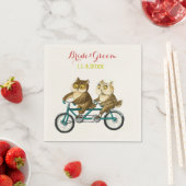 ラブフール自転車タンデムウォーター色 スタンダードカクテルナプキン (インサイチュ)