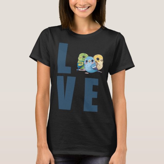 ラブブドギーママBudgerigar Parakeet Bird 25 Tシャツ (正面)