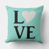 ラブブブライド&コティール(緑がかった色)ブルー結婚ズホームデコール クッション (正面)