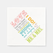 ラブブライダルシャワーパーティーナプキンス！ミスター・アンド・ミセス スタンダードカクテルナプキン (正面)