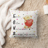 ラブブラウンテディベア装飾用クッション クッション (ブランケット)