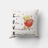 ラブブラウンテディベア装飾用クッション クッション (裏面)