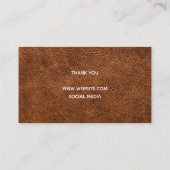 ラブブラウンレザーで手作り 名刺 (裏面)