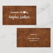 ラブブラウンレザーで手作り 名刺 (正面/裏面)