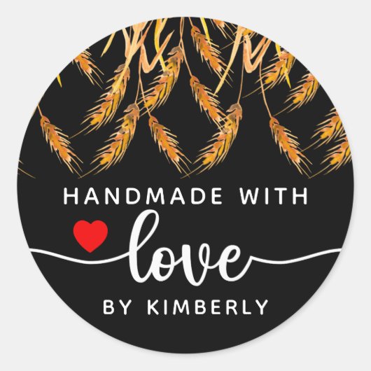 ラブブラックで手作りの小麦 ラウンドシール (正面)