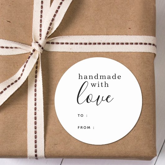 ラブブラックとパーソナライズされたホワイトで手作り ラウンドシール