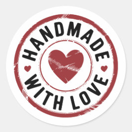 ラブブラックと赤いハートシールで手作り ラウンドシール