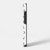 ラブブラックアンドホワイト文字 iPhoneケース (左側面)