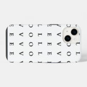 ラブブラックアンドホワイト文字 iPhoneケース (裏面横)