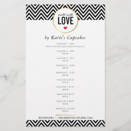 ラブブラックシェフモダンロンで作った価格表 チラシ