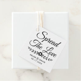 ラブブラックタイポグラフィの花結婚の フェイバータグ