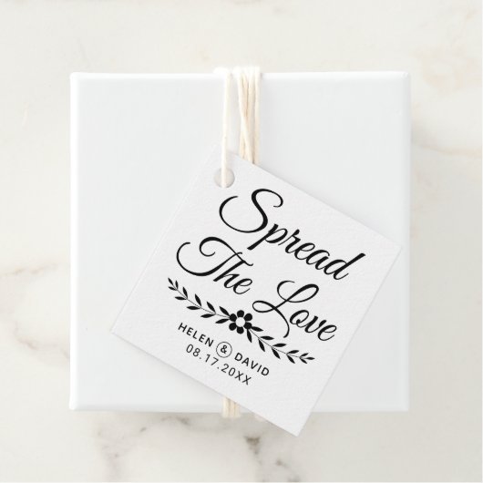 ラブブラックタイポグラフィの花結婚の フェイバータグ (インサイチュ)