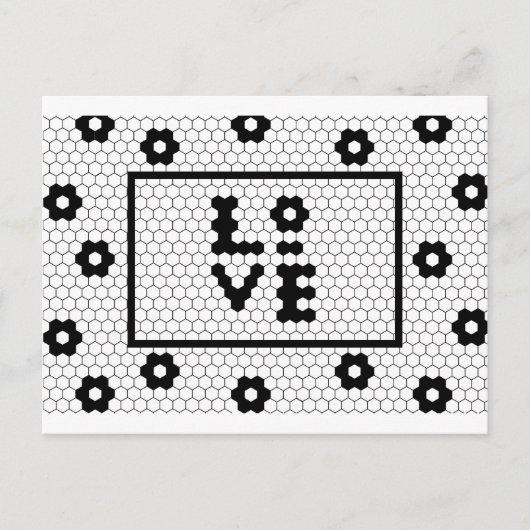 ラブブラックタイルとホワイトヘックスタイル ポストカード (正面)