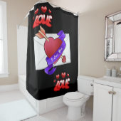 ラブブラックバレンタインのショーカーテン シャワーカーテン (インサイチュ)