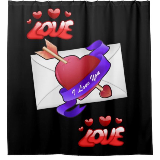 ラブブラックバレンタインのショーカーテン シャワーカーテン (正面)