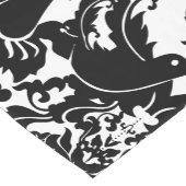 ラブブラックラブバードダマスクパターン ショートテーブルランナー (コーナー)