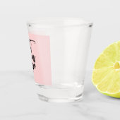 ラブブラック失ったピンクブラッシュストローク引用文ことわざ ショットグラス (右)