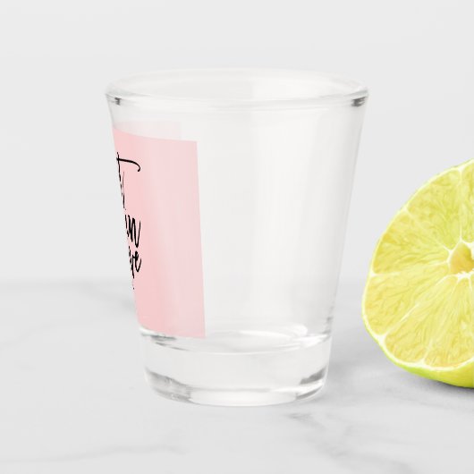 ラブブラック失ったピンクブラッシュストローク引用文ことわざ ショットグラス (右)
