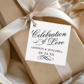 ラブブラック結婚モノグラムお祝い フェイバータグ