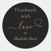 ラブブラック金ゴールド名 ラウンドシール (正面)