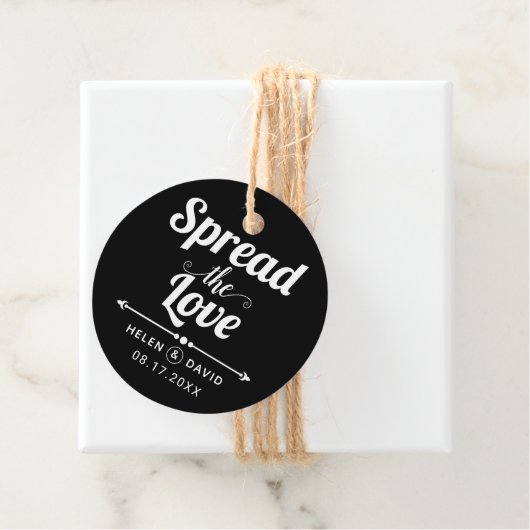 ラブブラック、ホワイトタイポグラフィ結婚ズ フェイバータグ (インサイチュ)