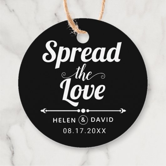 ラブブラック、ホワイトタイポグラフィ結婚ズ フェイバータグ (裏面)