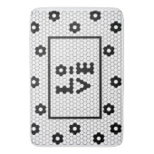 ラブブラック&ホワイトタイルデザインバスマット バスマット (正面縦)
