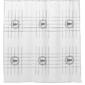 ラブブラック&ホワイトラインシャワーカーテン シャワーカーテン (正面)