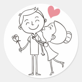 ラブブリューグルームハートブラック&ホワイト結婚ズ ラウンドシール