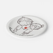 ラブブリードモームパーソナライズされた白黒結婚ズ ペーパープレート (アングル)