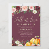 ラブブルゴーニュのフローラベビーシャワーの秋 招待状 (正面)