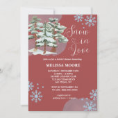 ラブブルゴーニュ冬の森の雪片 招待状 (正面)