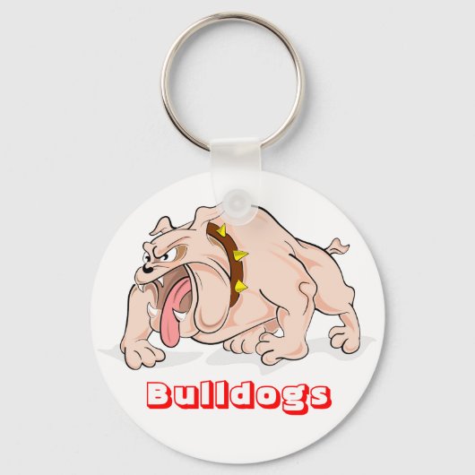 ラブブルドッグカートゥーンブルドッグパピードッグキーチェーン キーホルダー (正面)