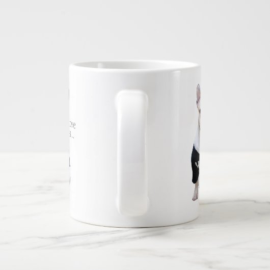 ラブブルドッフランスのドフレンチーママパパドッグパピペ ジャンボコーヒーマグカップ (裏面)