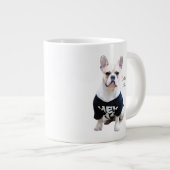 ラブブルドッフランスのドフレンチーママパパドッグパピペ ジャンボコーヒーマグカップ (正面右)