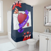 ラブブルーのバレンタインのショーカーテン シャワーカーテン (インサイチュ)