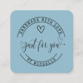 ラブブルーの台本で手作りエレガント スクエア名刺 (正面)