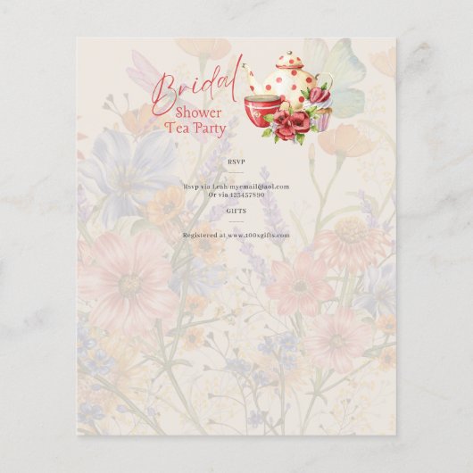 ラブブルーイングレトロヴィンテージブライダルシャワーティーパーティー (裏面)