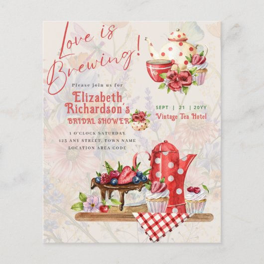 ラブブルーイングレトロヴィンテージブライダルシャワーティーパーティー (正面)