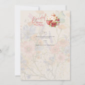 ラブブルーイングレトロヴィンテージブライダルシャワーティーパーティー 招待状 (裏面)