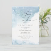 ラブブルーウォーター色の雪ベビーシャワー 招待状 (スタンド正面)